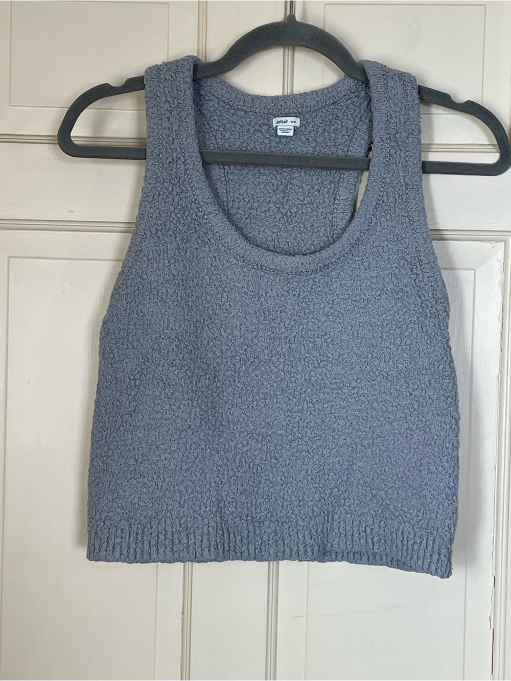 Aerie Marshmallow Fuzzy Grey Tank Top Womens Size Medium Soft Comfy Relax Cozy